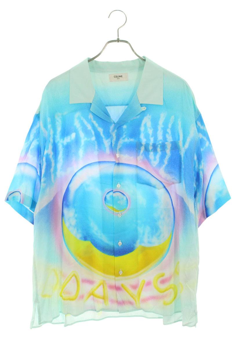 CELINE Multicolor Rayon Short Sleeve Shirt Size XXL