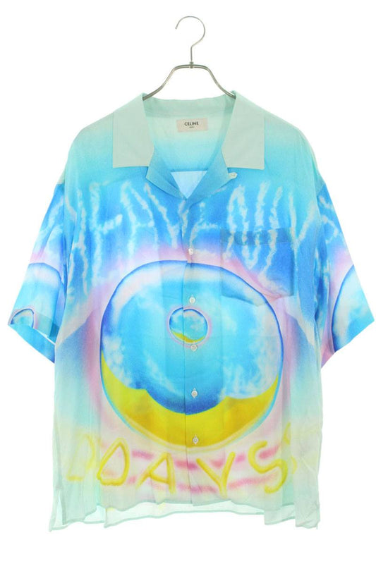 CELINE Multicolor Rayon Short Sleeve Shirt Size XXL