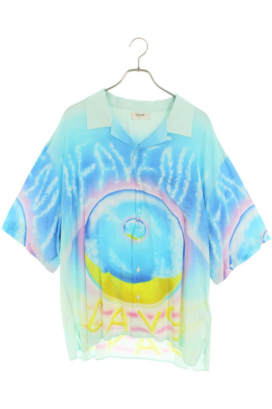 CELINE Multicolor Rayon Short Sleeve Shirt Size XXS