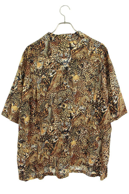 CELINE Leopard Print Rayon Short Sleeve Shirt Size XXL
