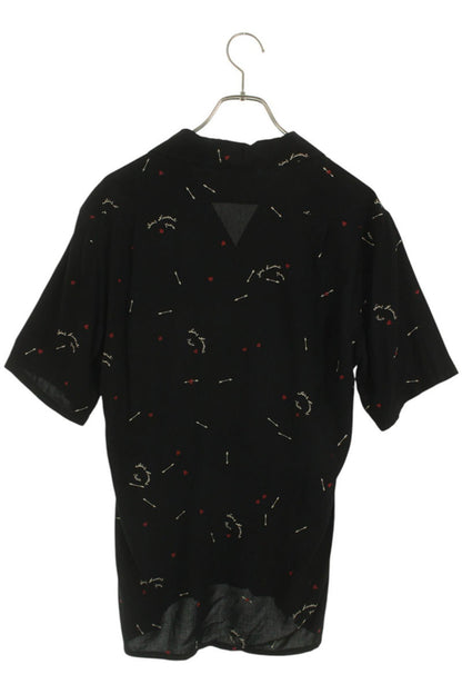 Saint Laurent Paris 21SS Print Short Sleeve Shirt Black Size 36