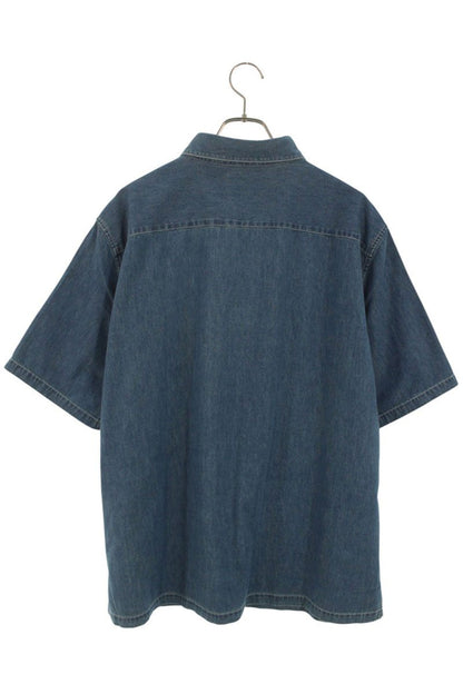 CELINE 25AW Cotton Denim Short Sleeve Shirt Blue Size L