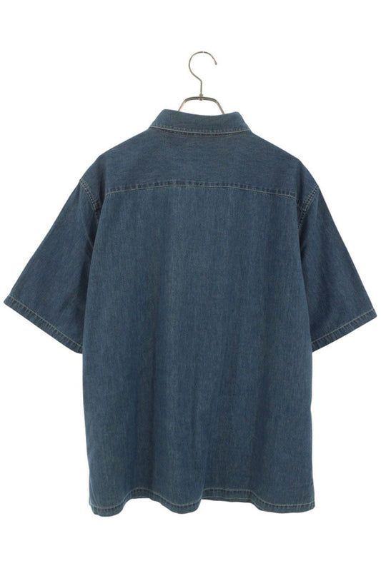 CELINE 25AW Cotton Denim Short Sleeve Shirt Blue Size L