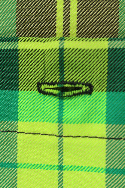 S.R. STUDIO Check Short Sleeve Shirt Green Black Size L