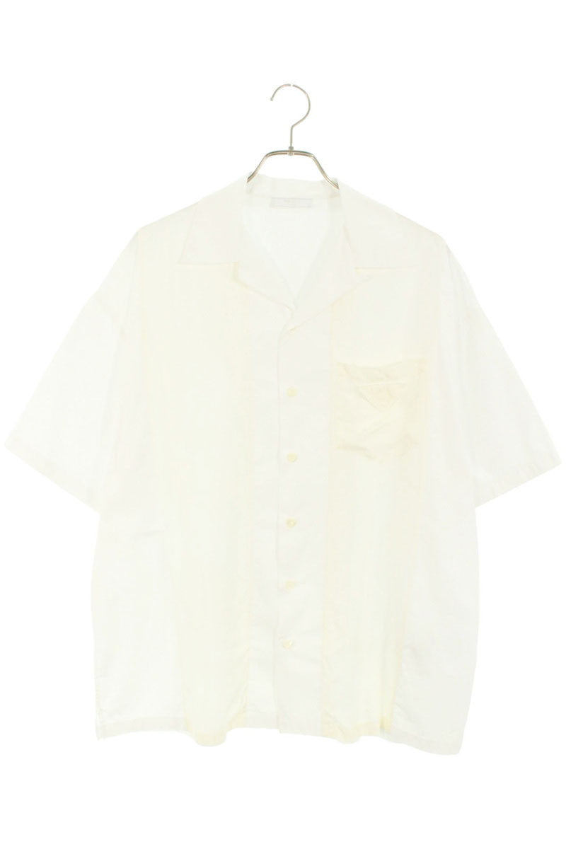 PRADA Cotton Triangle Logo Patch SS Shirt White Size S