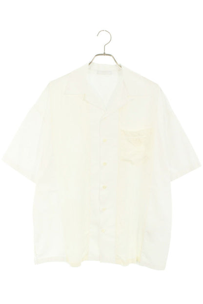 PRADA Cotton Triangle Logo Patch SS Shirt White Size S