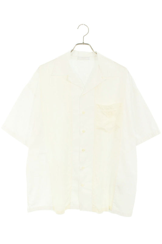 PRADA Cotton Triangle Logo Patch SS Shirt White Size S