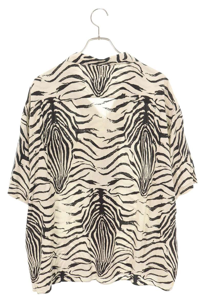 CELINE Rayon Zebra Print Short Sleeve Shirt Multi Size XXS