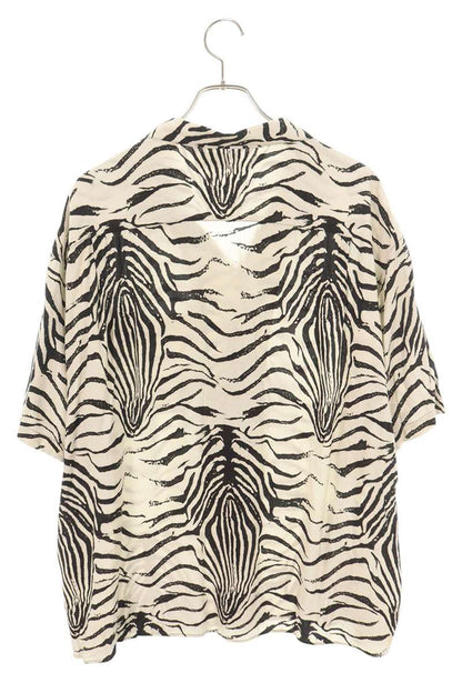 CELINE Rayon Zebra Print Short Sleeve Shirt Multi Size XXS