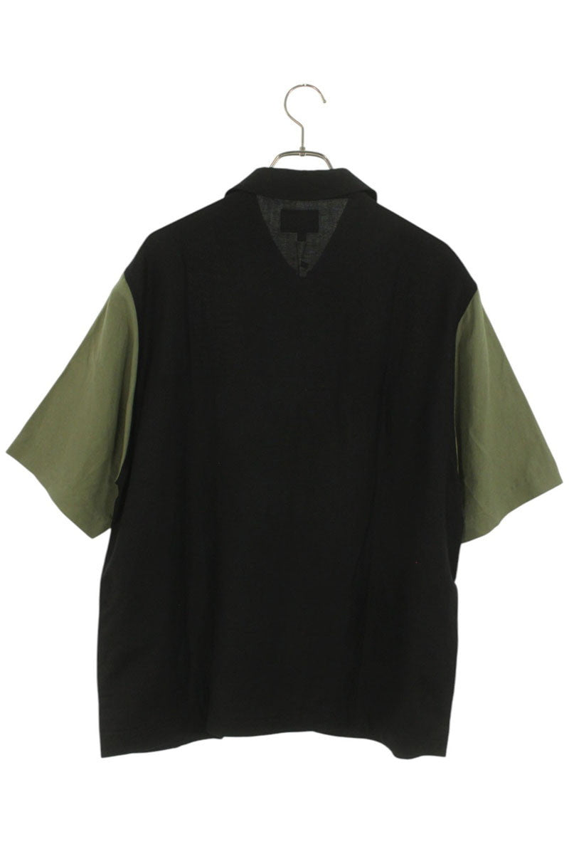 STUSSY Linen Blend Zip-Up Short Sleeve Shirt Size M