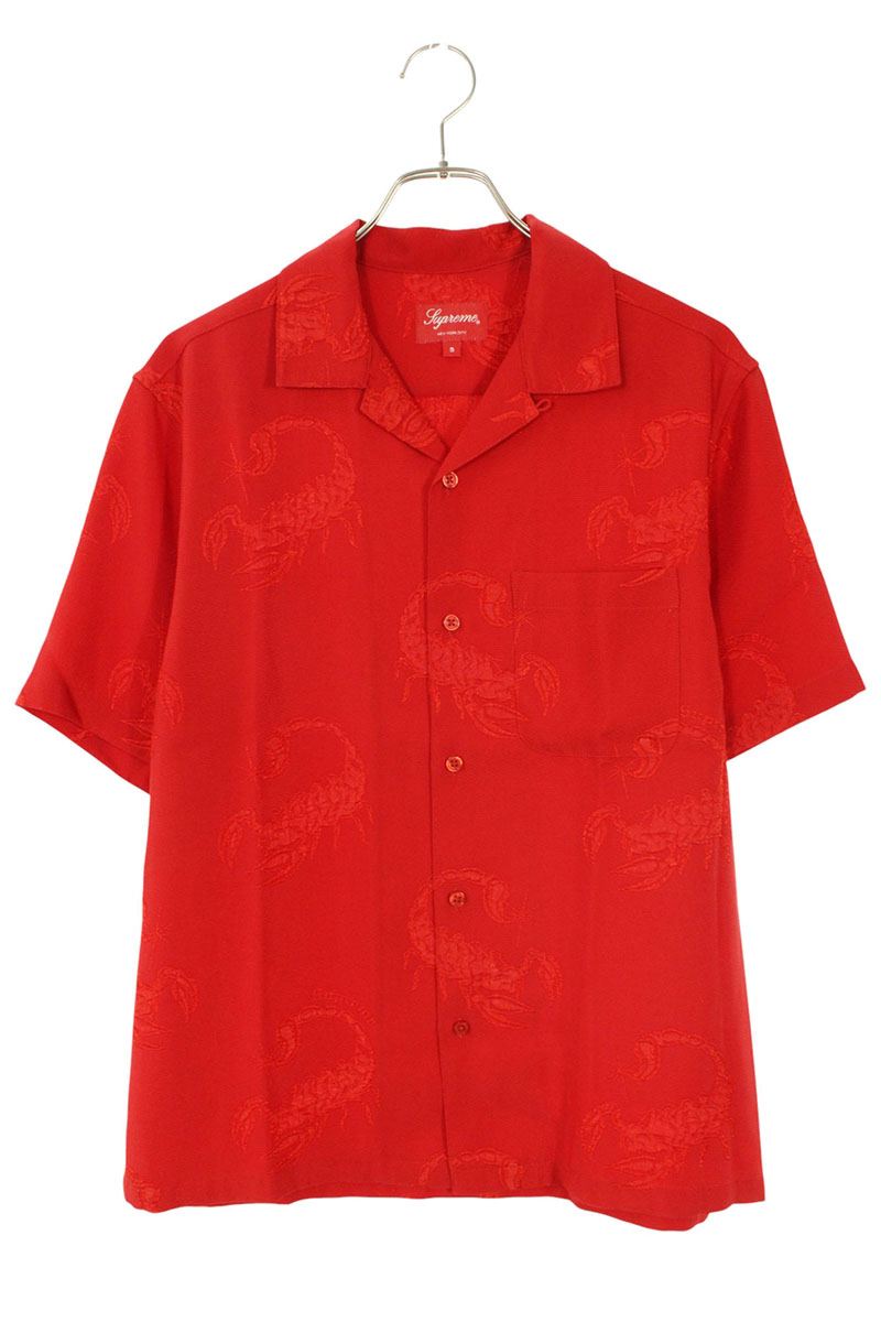 SUPREME 21SS Scorpion Jacquard S S Shirt Red Size S