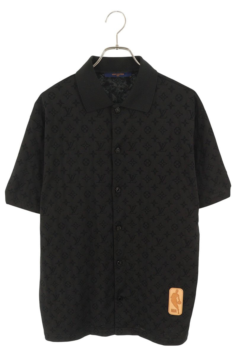 LOUISVUITTON Monogram SS Button Shirt Black Size M