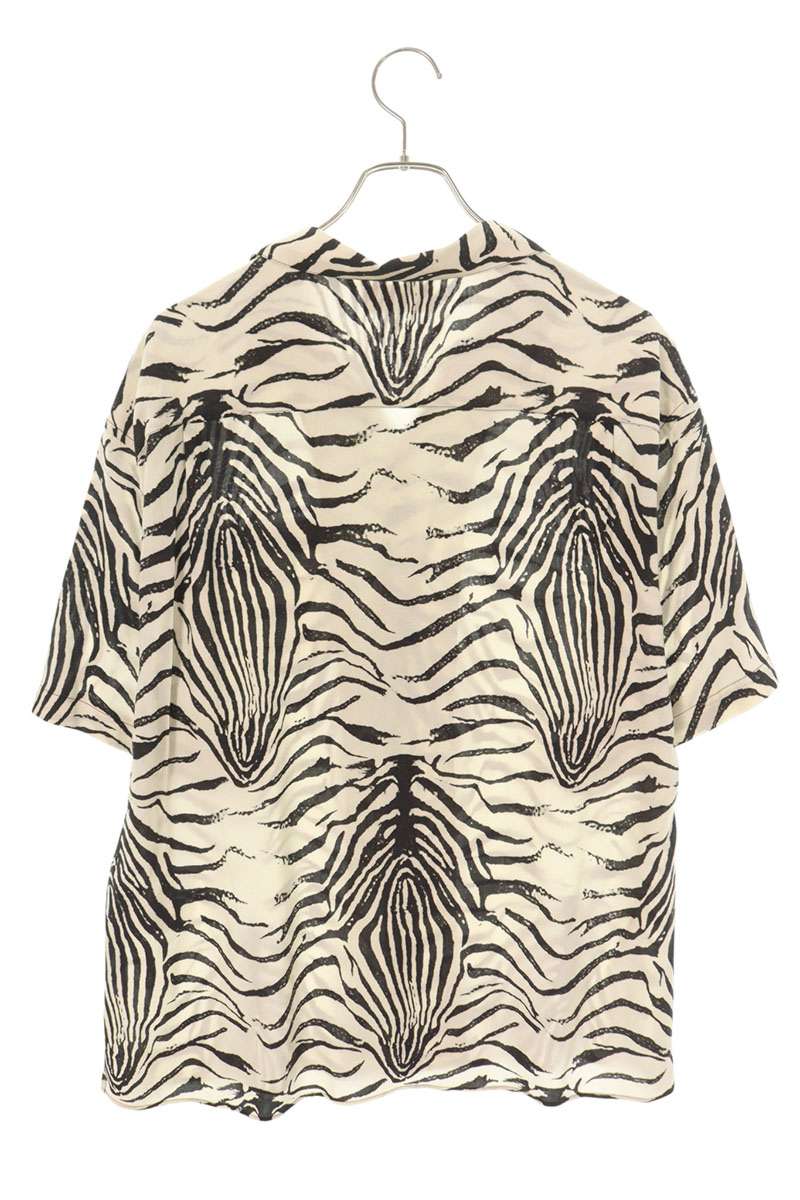 CELINE Zebra Pattern Rayon Short Sleeve Shirt Multi Size XL