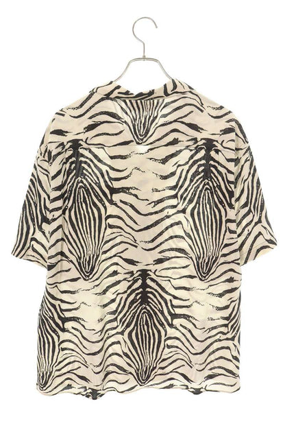 CELINE Zebra Pattern Rayon Short Sleeve Shirt Multi Size XL