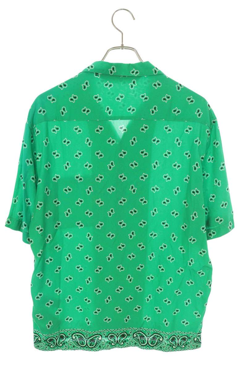 Palm Angels Short Sleeve Shirt Green Size 46