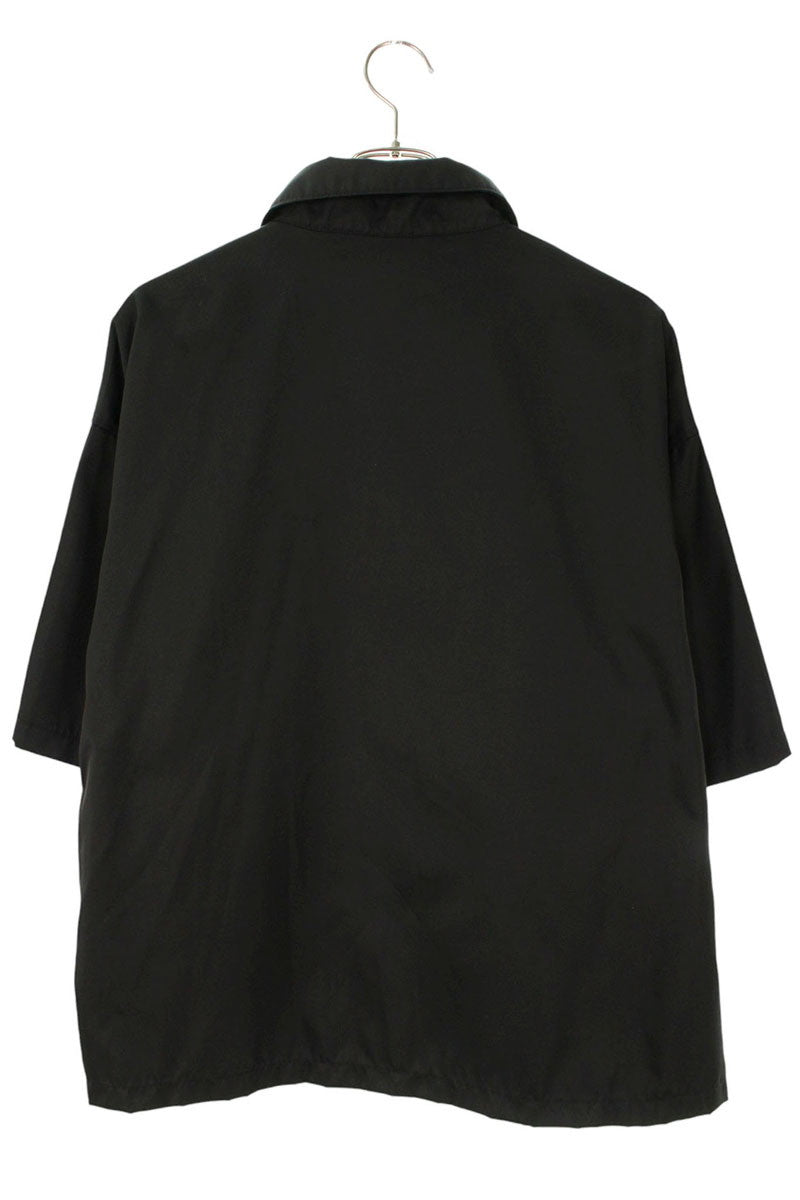 PRADA Re-Nylon Triangle Plate S/S Shirt Black Size M