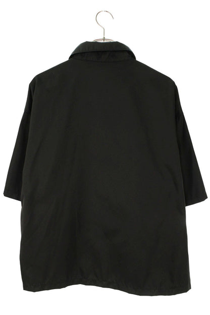 PRADA Re-Nylon Triangle Plate S/S Shirt Black Size M