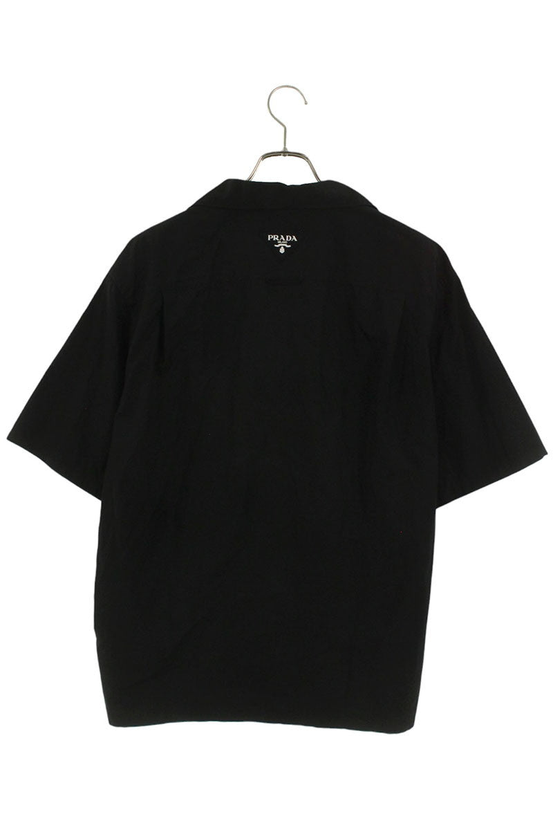 PRADA Cotton Triangle Logo Print Short Sleeve Shirt Size L
