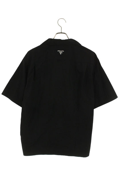 PRADA Cotton Triangle Logo Print Short Sleeve Shirt Size L