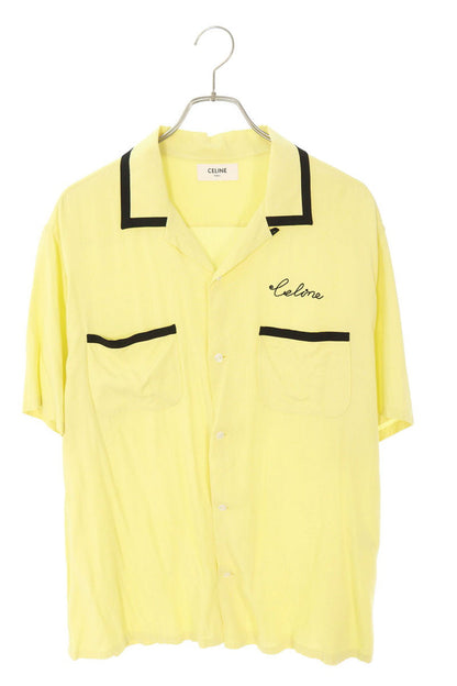 CELINE Logo Embroidered Rayon Loose Bowling Shirt Size XXL