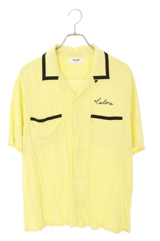 CELINE Logo Embroidered Rayon Loose Bowling Shirt Size XXL