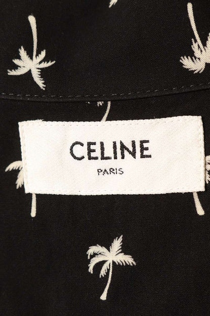 CELINE Palm Tree Rayon Hawaiian Short Sleeve Shirt Size XXL