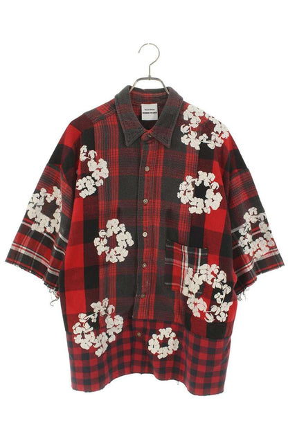 DENIM TEARS Floral Embroidered Check Shirt Multi Size S