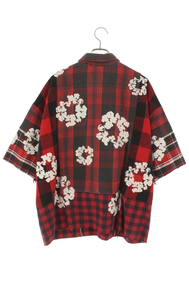 DENIM TEARS Floral Embroidered Check Shirt Multi Size S