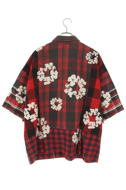 DENIM TEARS Floral Embroidered Check Shirt Multi Size S