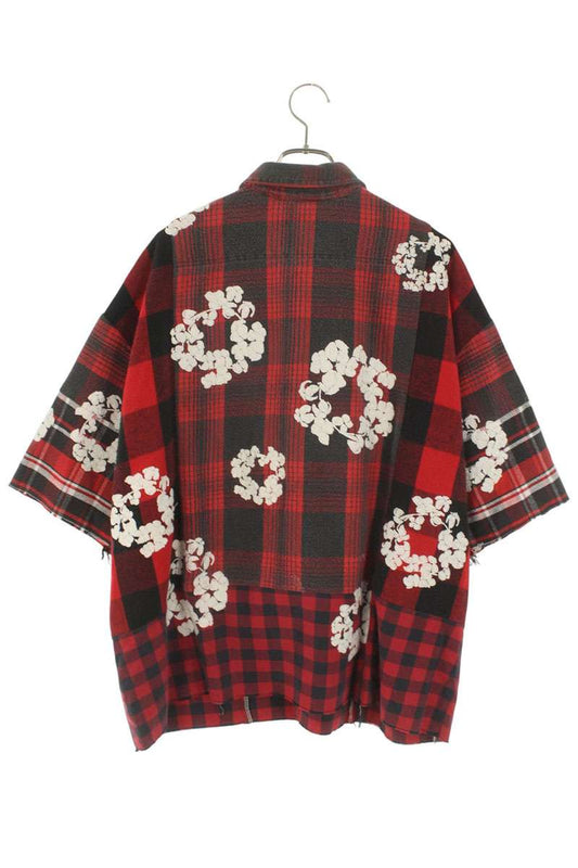 DENIM TEARS Floral Embroidered Check Shirt Multi Size S