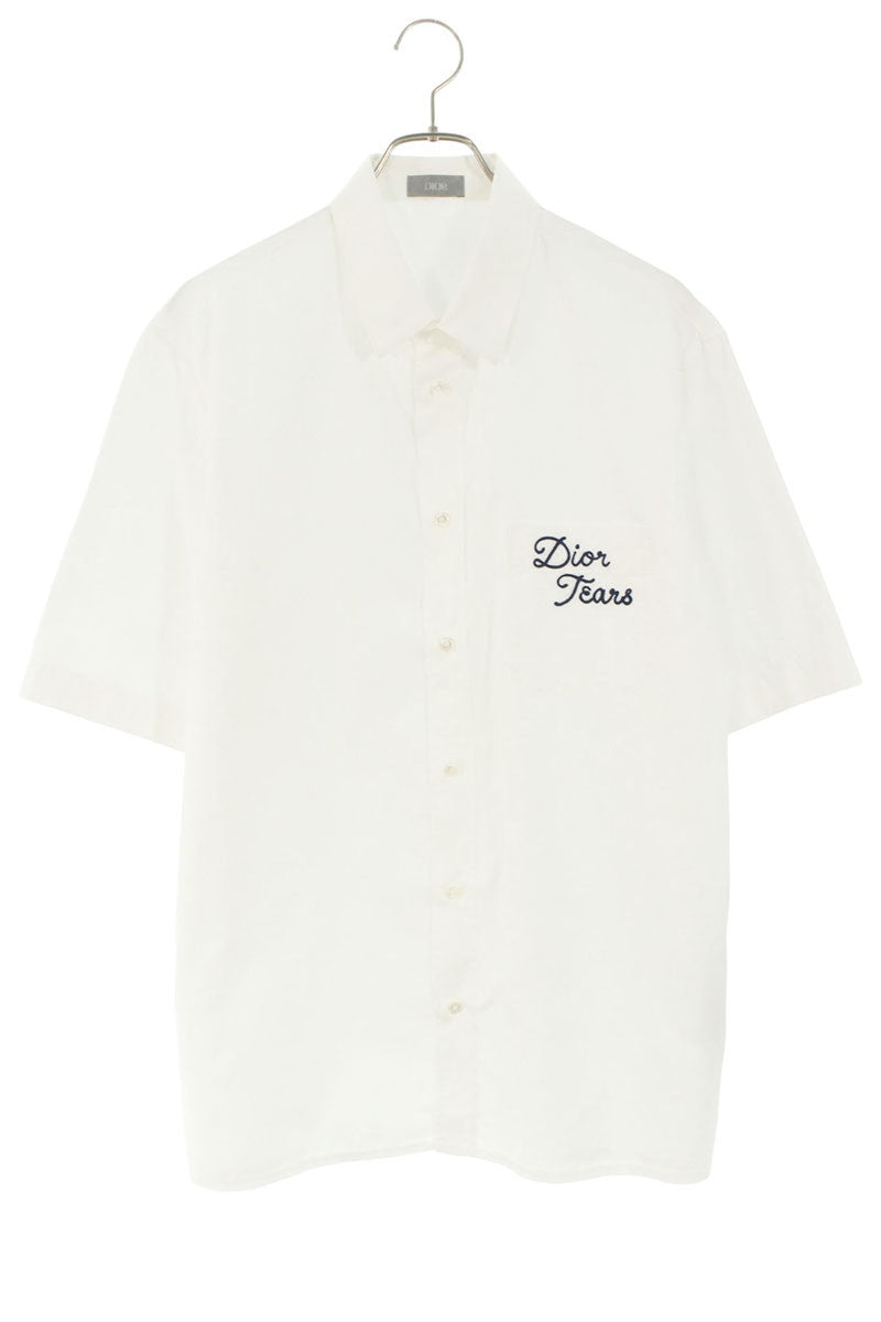 DIOR Logo Embroidered Cotton Short Sleeve Shirt Size XXS