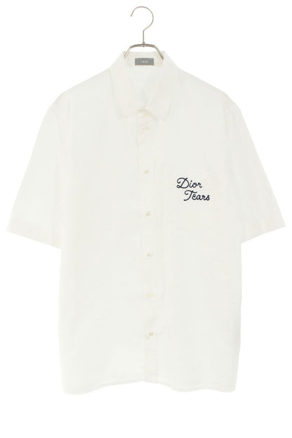 DIOR Logo Embroidered Cotton Short Sleeve Shirt Size XXS