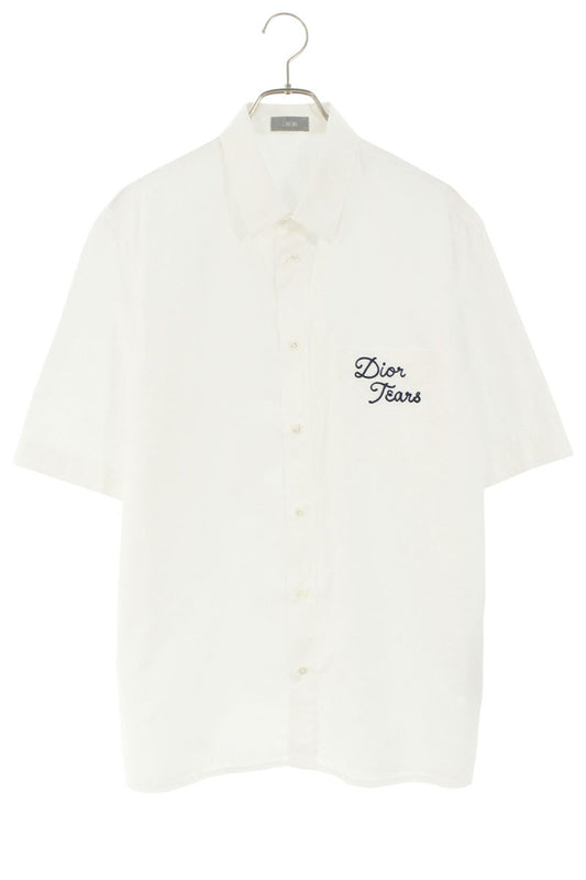 DIOR Logo Embroidered Cotton Short Sleeve Shirt Size XXS