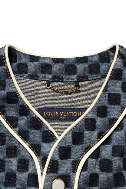 LOUISVUITTON Mini Damier Leather Denim SS Shirt Size S