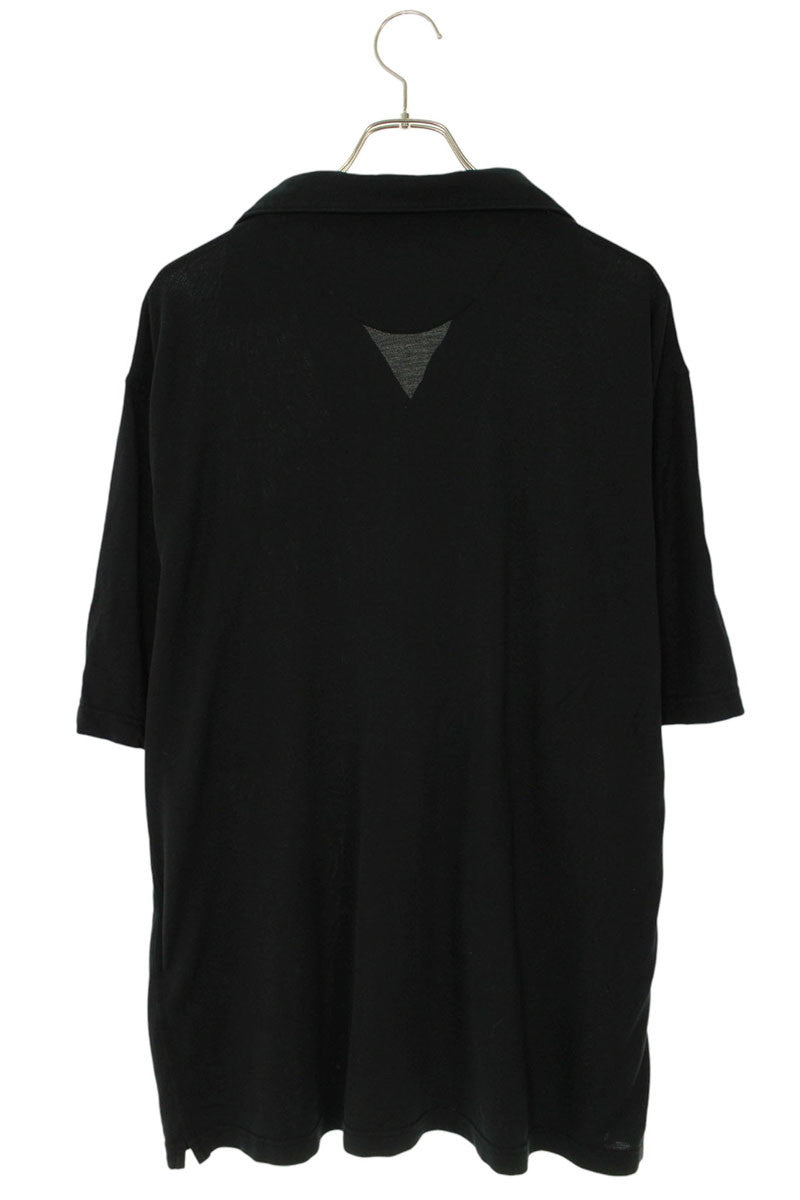 PRADA Triangle Patch Pique S/S Shirt Black Size XL