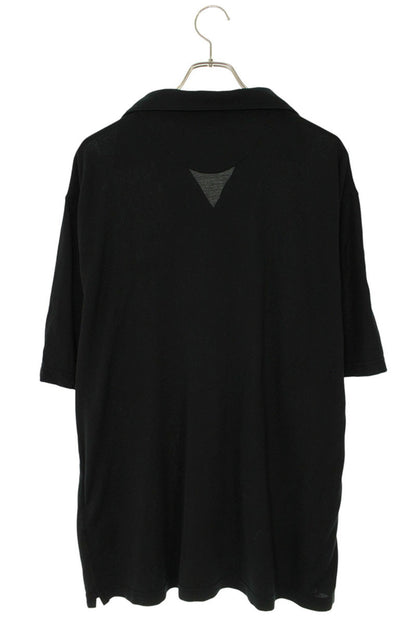 PRADA Triangle Patch Pique S/S Shirt Black Size XL