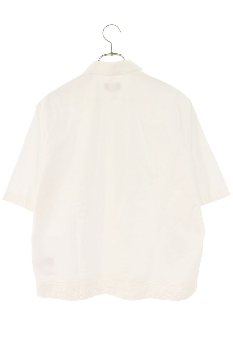 Hermes All-Over Print Cotton Short Sleeve Shirt White Size 40