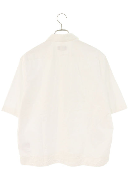 Hermes All-Over Print Cotton Short Sleeve Shirt White Size 40