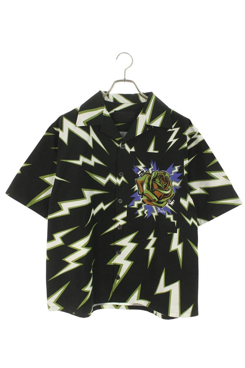 PRADA Frankenstein Thunder Cotton Short Sleeve Shirt Size L