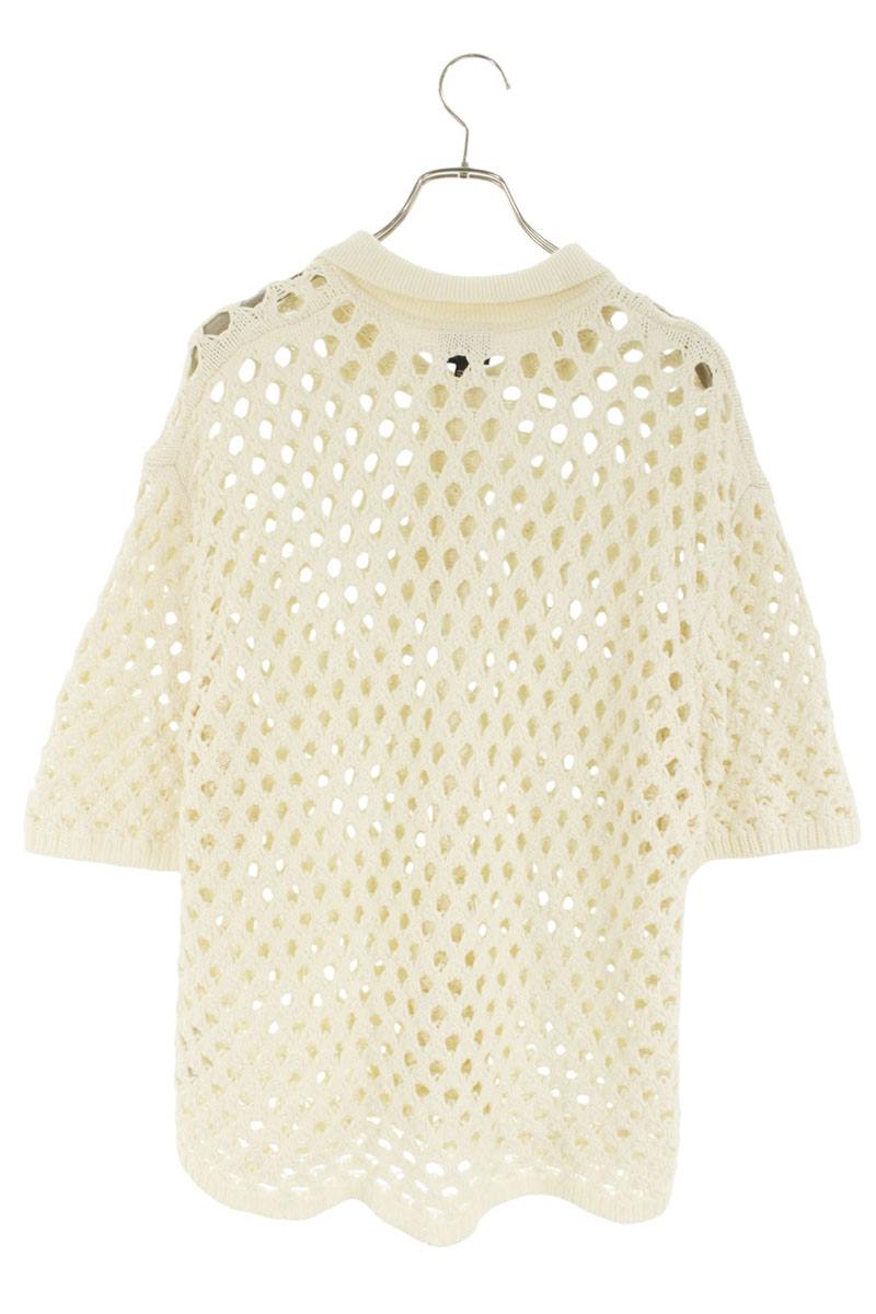 STUSSY Cotton Mesh Polo Short Sleeve Shirt White Size L