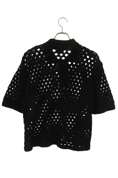 STUSSY Cotton Mesh Polo S/S Shirt Black Size L