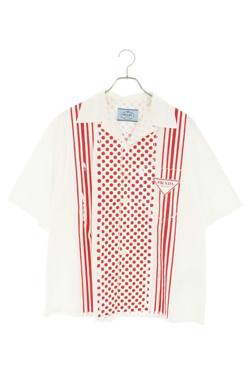 PRADA Triangle Logo Print S/S Shirt Multi Size L