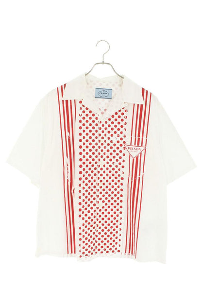PRADA Triangle Logo Print S/S Shirt Multi Size L