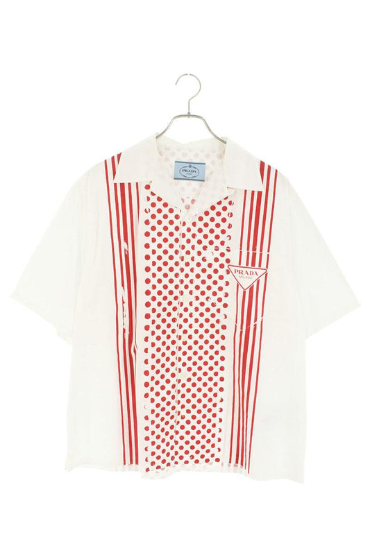 PRADA Triangle Logo Print S/S Shirt Multi Size L