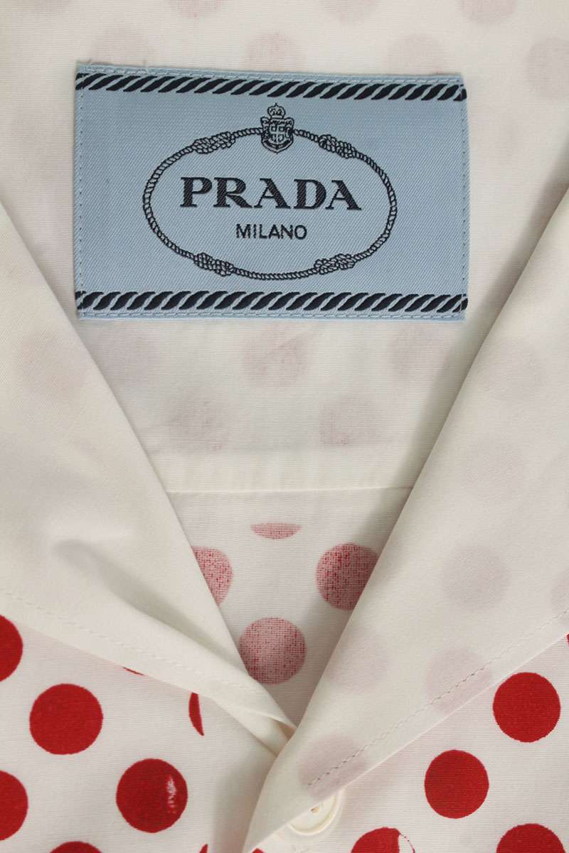 PRADA Triangle Logo Print S/S Shirt Multi Size L
