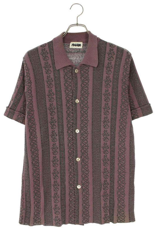 MAGLIANO All-Over Stripe S/S Shirt Purple Size XS