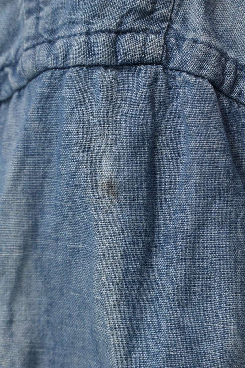 ACNE STUDIOS Back Logo Denim Short Sleeve Shirt Blue Size S