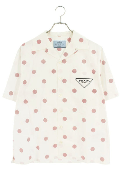 Prada Triangle Logo Dot Print Short Sleeve Shirt Size S