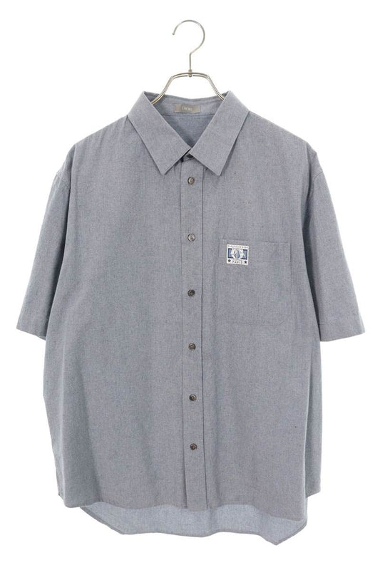 DIOR Patch S/S Shirt Blue Size XXS