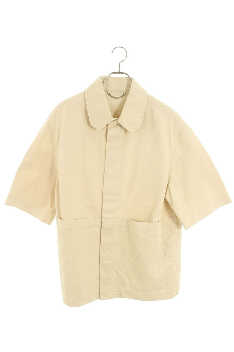 LOUISVUITTON 23SS Monogram Paneled Work SS Shirt Size M